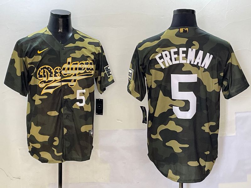 Men Los Angeles Dodgers 5 Freeman Camo Joint Name 2025 Nike MLB Jersey style 11